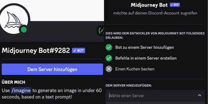 Midjourney Bot dem Server hinzuzufügen