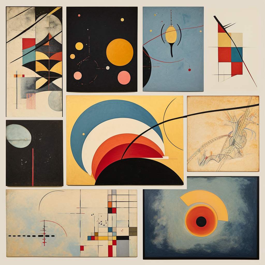 Ein Moodboard im Stil des Künstlers Wassily Kandinsky