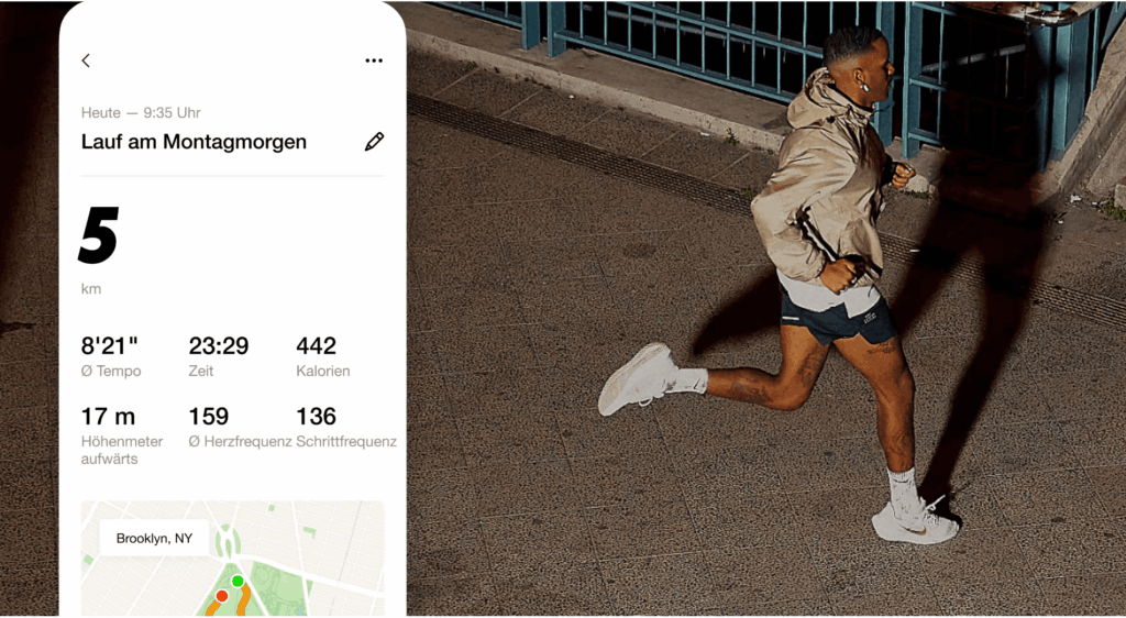 Screenshot der Runner Nike App