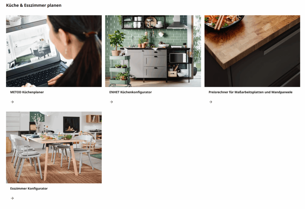 Screenshot der Ikea Konfiguratoren
