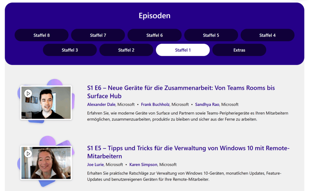 Screenshot von Microsoft Talks