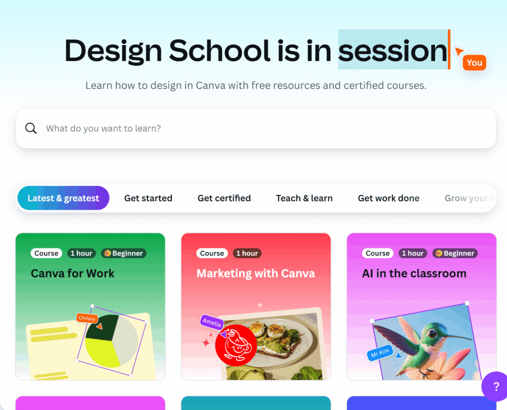 Screenshot von Canva-Tutorials