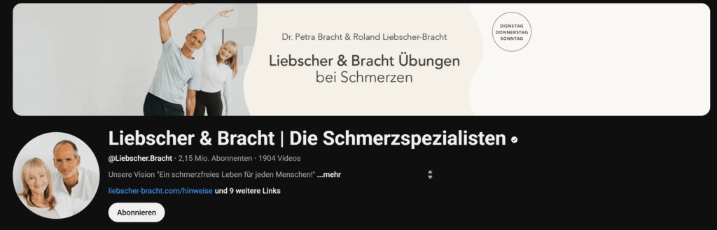 Screenshot des YouTube-Kanals "Liebscher und Bracht"