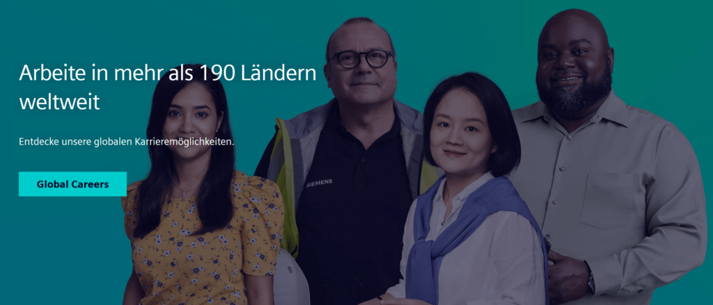 Fotos auf der Karriereseite von Siemens
