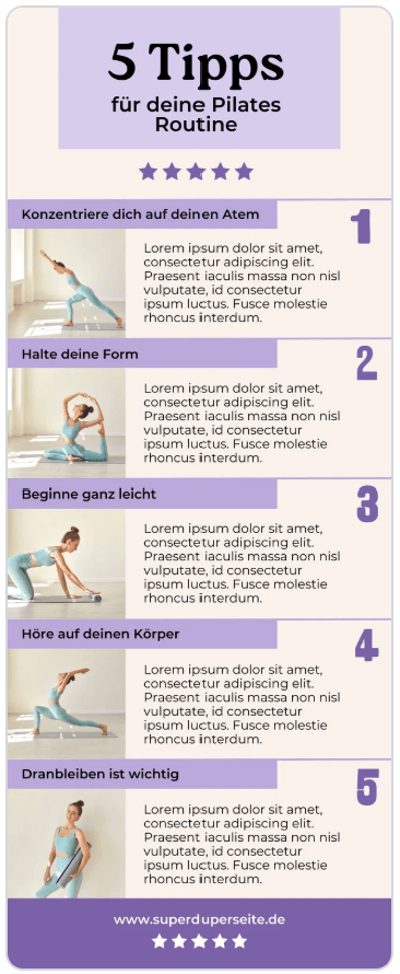 Infografik zur Pilates-Routine von Canva