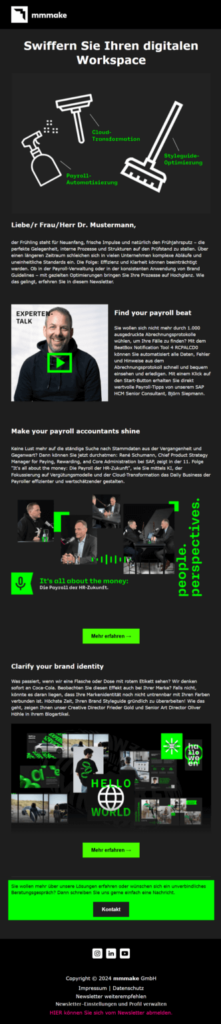 Newsletter von mmmake