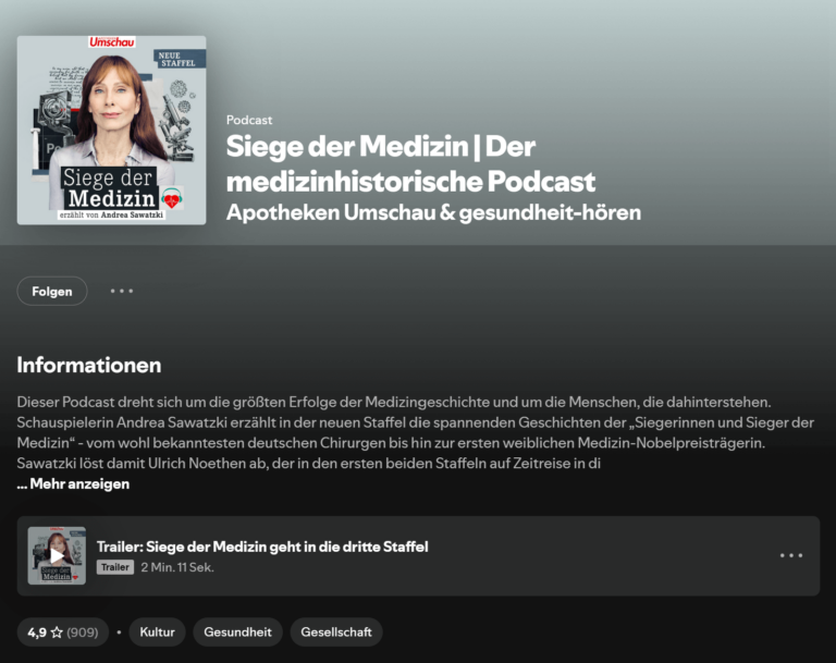 Podcast Siege der Medizin auf Spotify